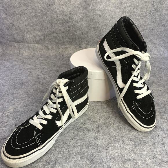 Vans Sk8 Hi Black White Suede High Top Sneakers, Men’s 6.5, Women’s Size 8 main image 5